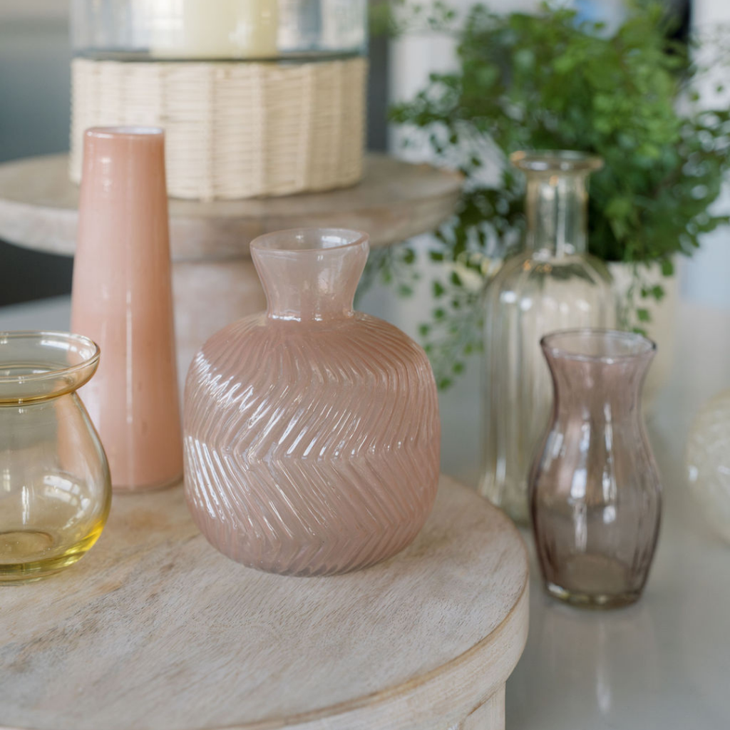 Assorted Yellow and Peach Glass Bud Vases